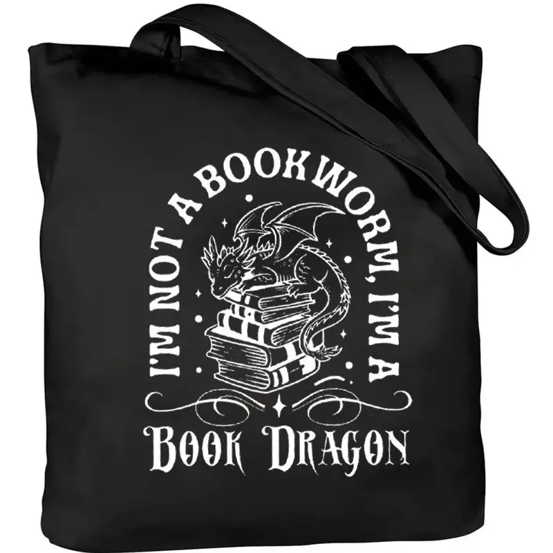Tote Bag Canvas Print - I'm A Book Dragon Tote Bag