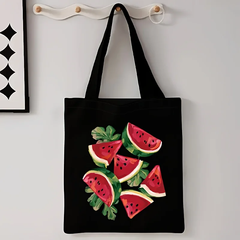 Tote Bag Canvas Print - Fashionable Watermelon Printed Canvas Tote Bag,