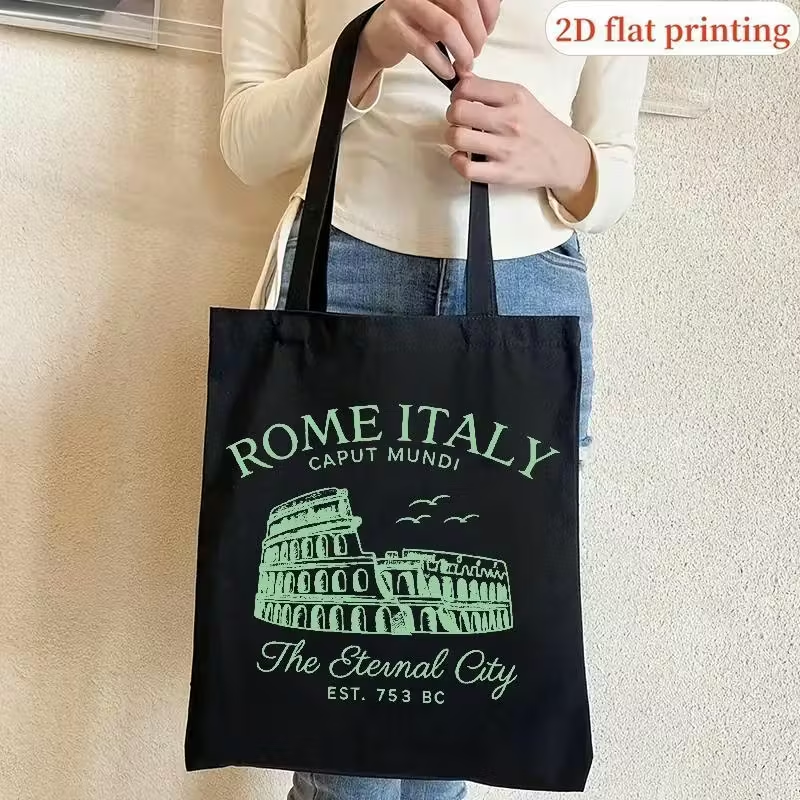 Tote Bag Canvas Print - Vintage Rome Italy Canvas Tote Bag