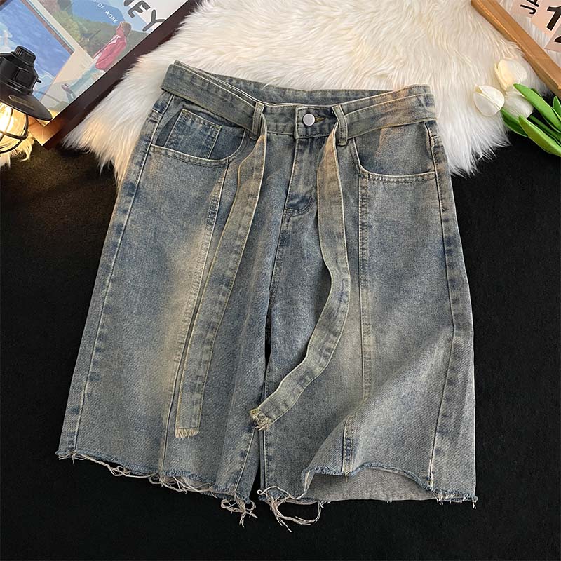 Summer Thin Fringed Denim Shor - Street Fashion In Japanese reseña y precio