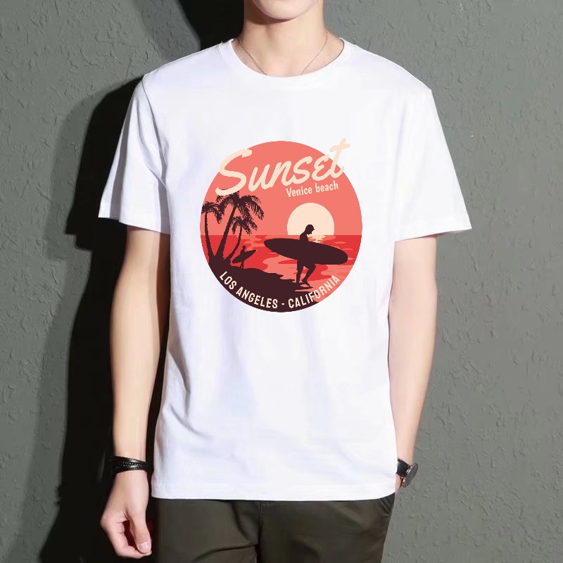 Men's Black Round-Neck Short-S - Street Fashion Venice reseña y precio
