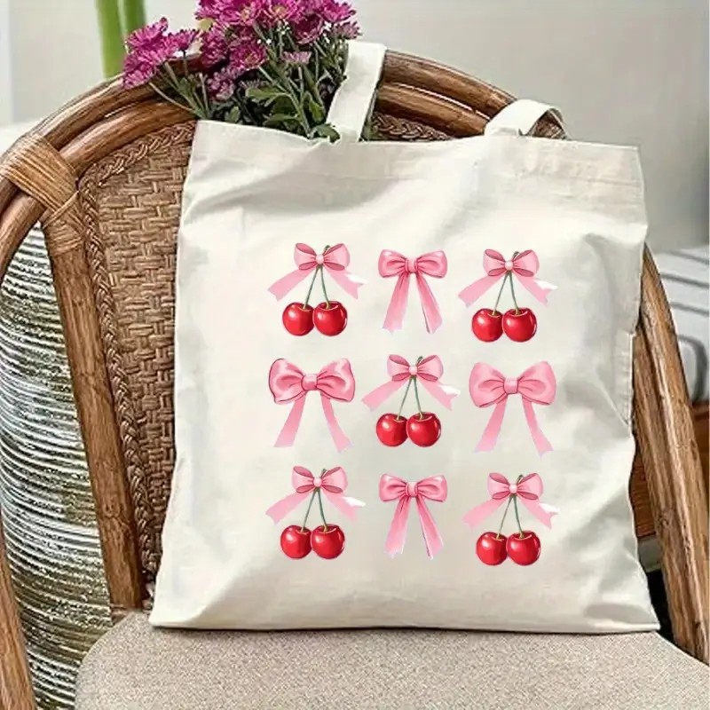 Canvas Tote Bag with Cherry Bo - Tote Bag Canvas Print reseña y precio