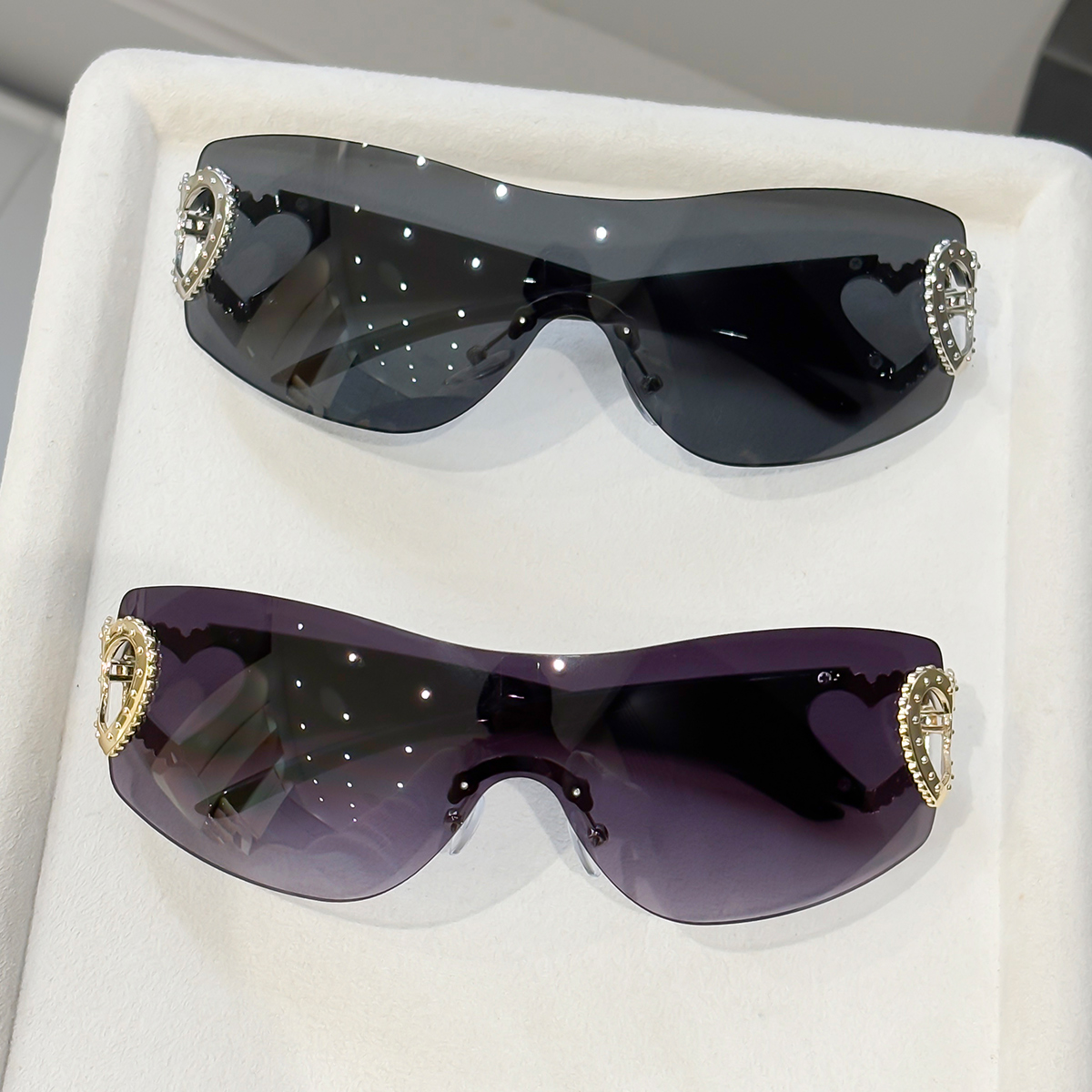 2pcs Y2K integrated frameless  - Street Fashion Photography reseña y precio
