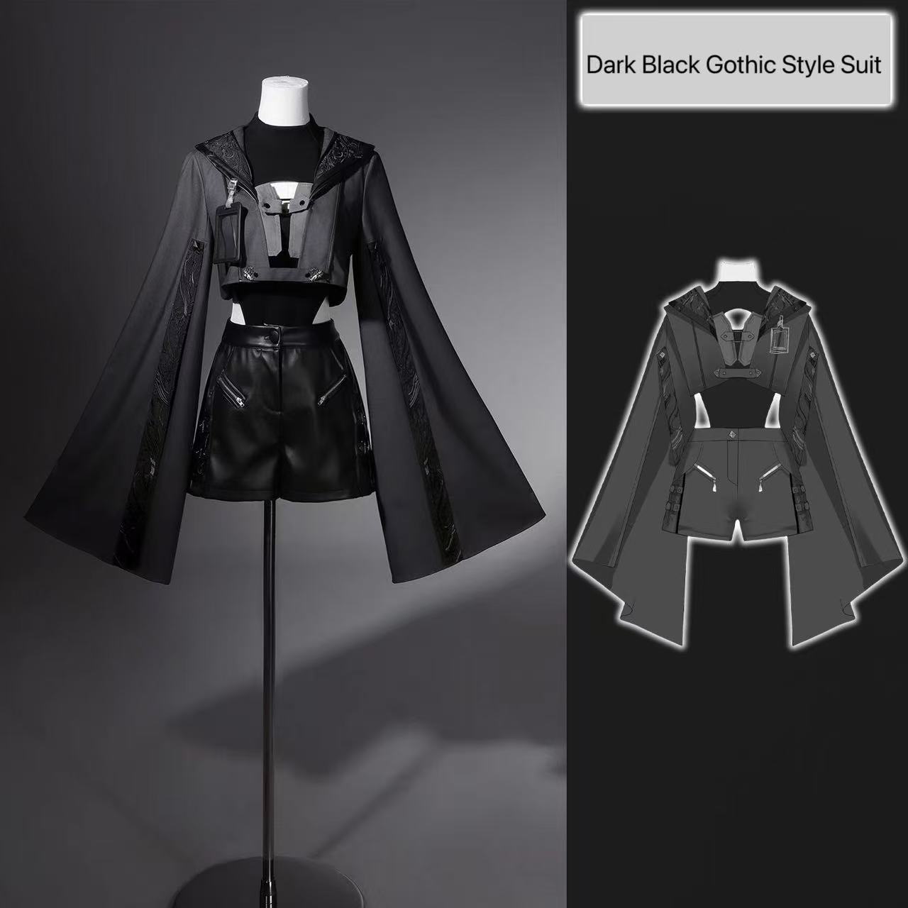 Dark Black Gothic Costume Wome - Street Fashion In Chinese reseña y precio