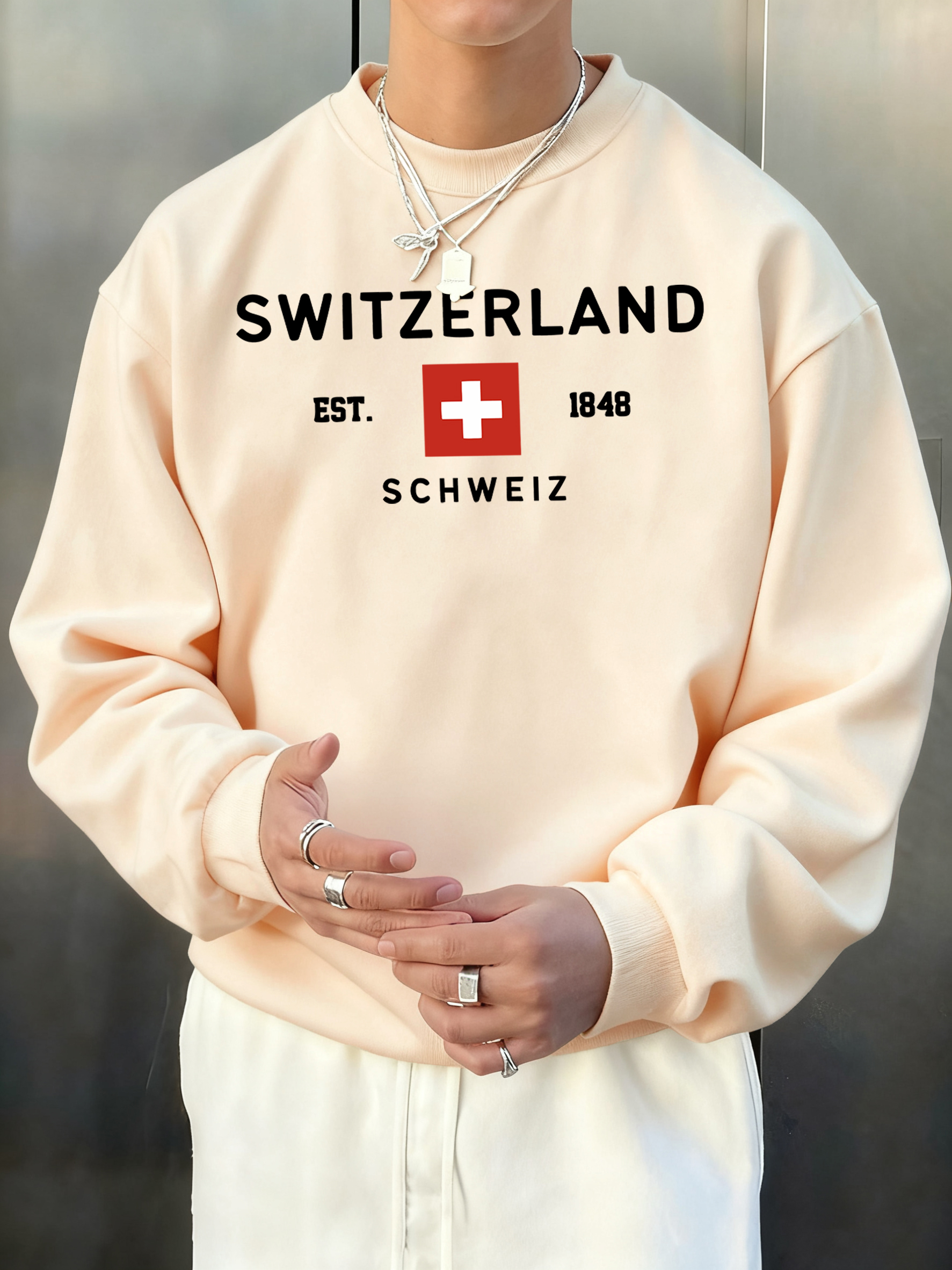 Switzerland Est 1848 Printing  - Street Fashion Elements reseña y precio