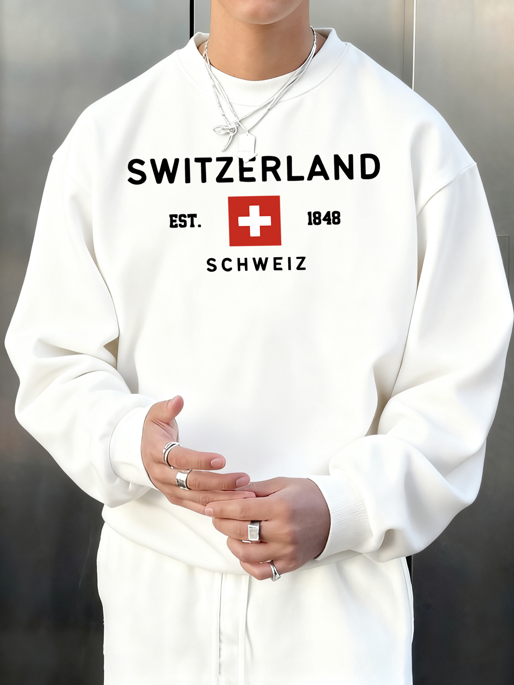 Switzerland Est 1848 Printing  - Street Fashion Elements reseña y precio