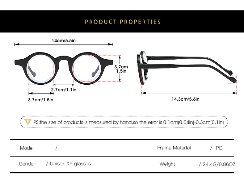 Vintage Round Two-Tone Eyeglas - Street Fashion Photoshoot reseña y precio