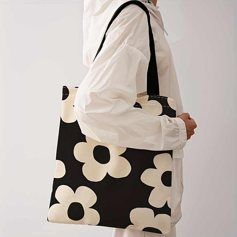 Yellow flower printed tote bag - Tote Bag Canvas Print reseña y precio