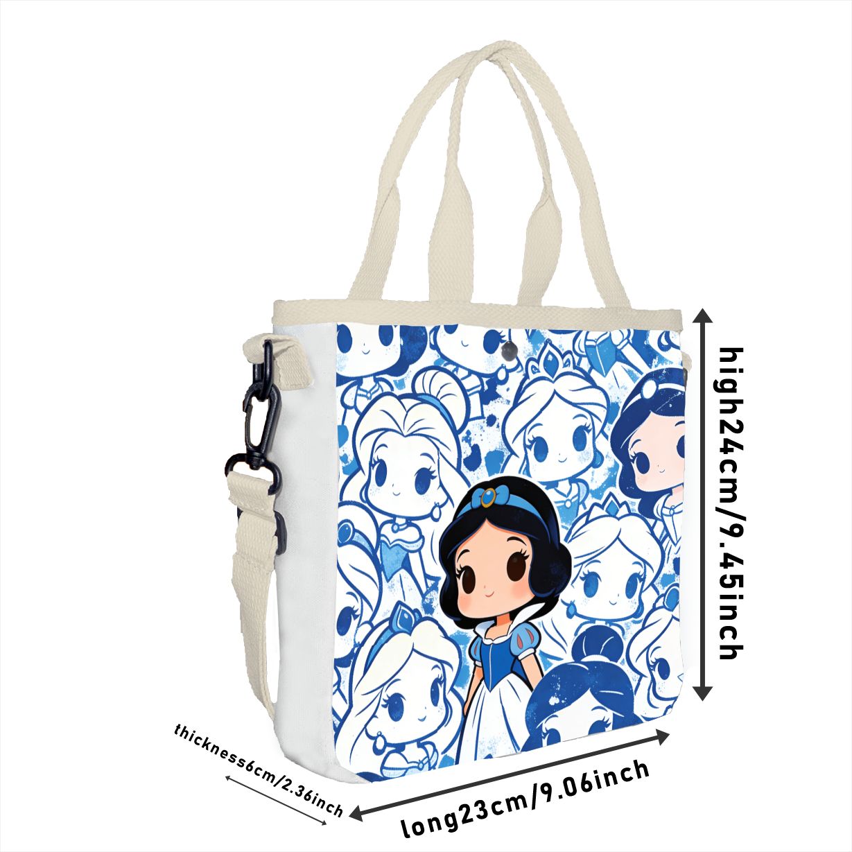 Cartoon snow white Characters  - Tote Bag Canvas Print reseña y precio
