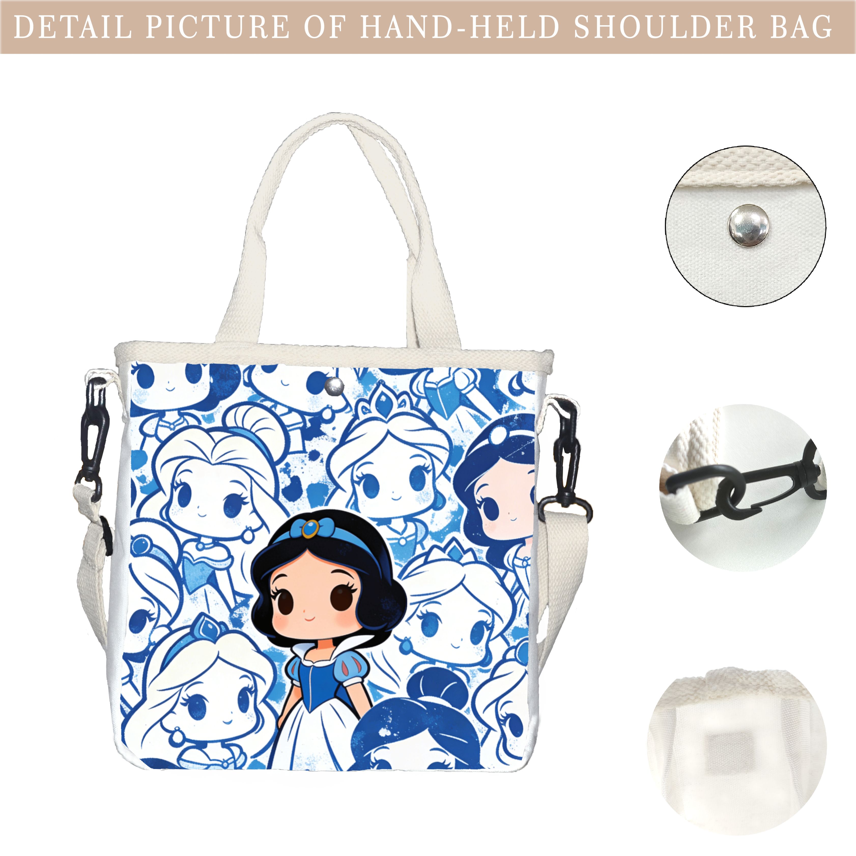 Cartoon snow white Characters  - Tote Bag Canvas Print reseña y precio