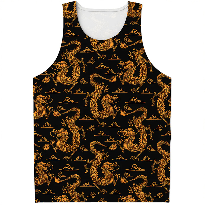 Chinese Dragon Pattern Tank To - Street Fashion In Chinese reseña y precio
