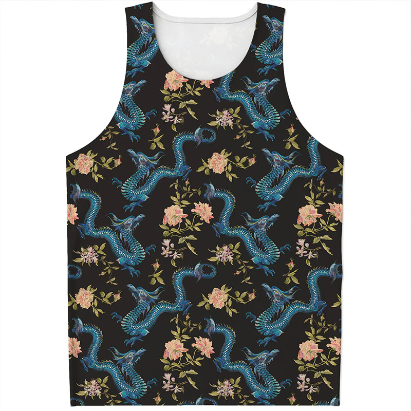 Chinese Dragon Pattern Tank To - Street Fashion In Chinese reseña y precio