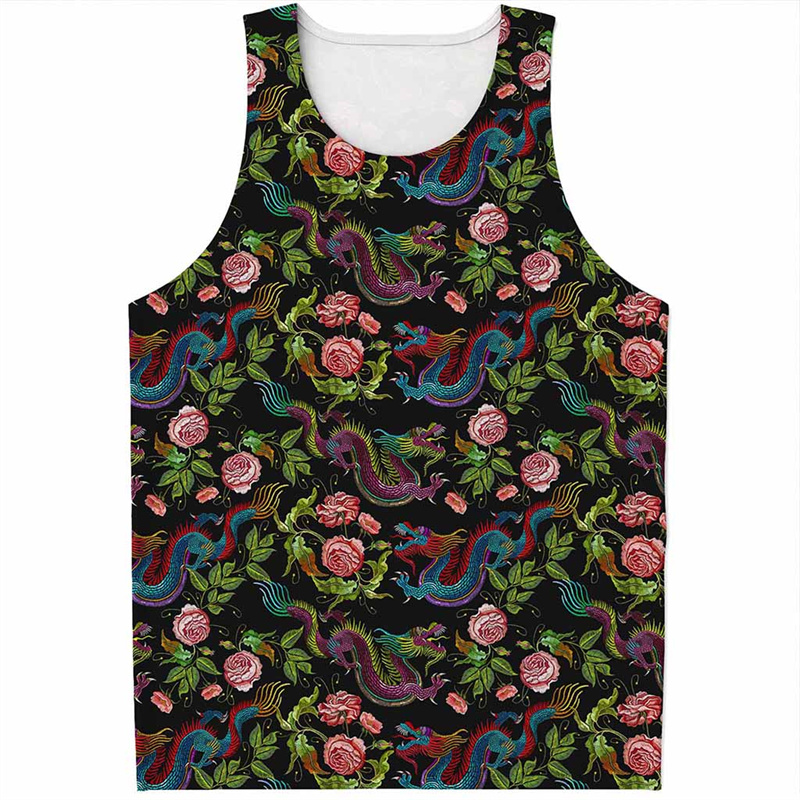 Chinese Dragon Pattern Tank To - Street Fashion In Chinese reseña y precio