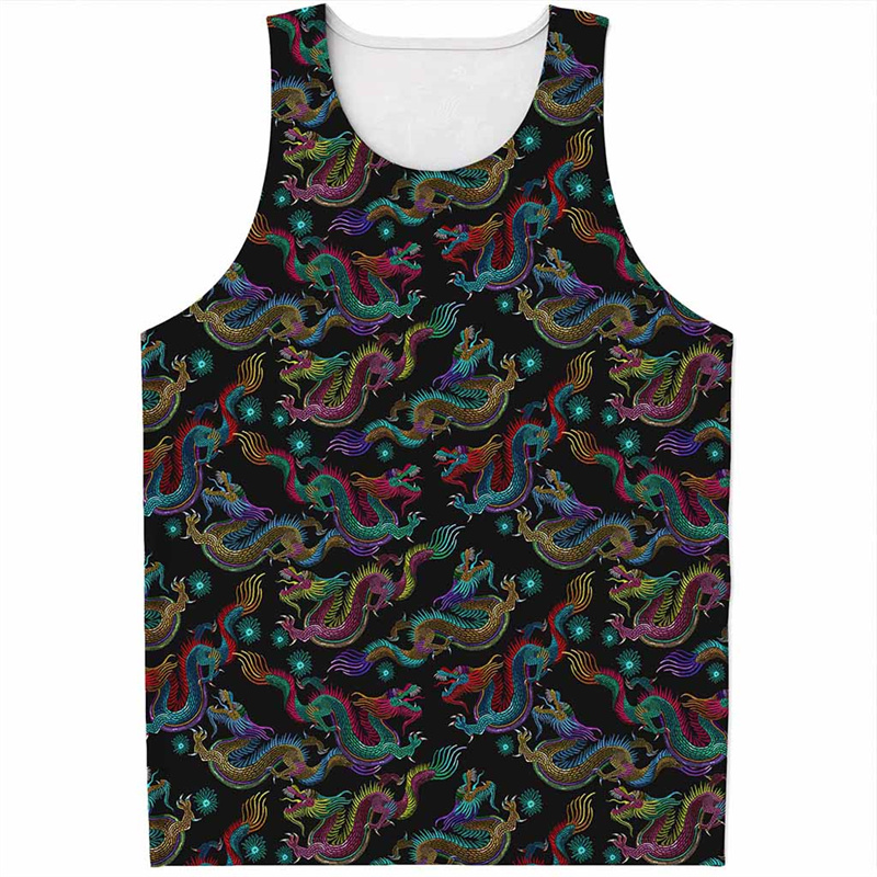 Chinese Dragon Pattern Tank To - Street Fashion In Chinese reseña y precio