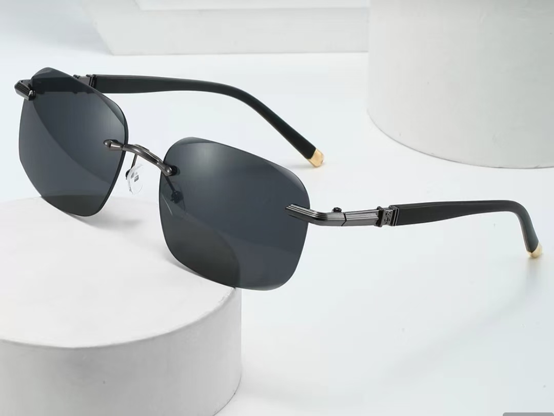 New style men's rimless fashio - Street Fashion Photography reseña y precio