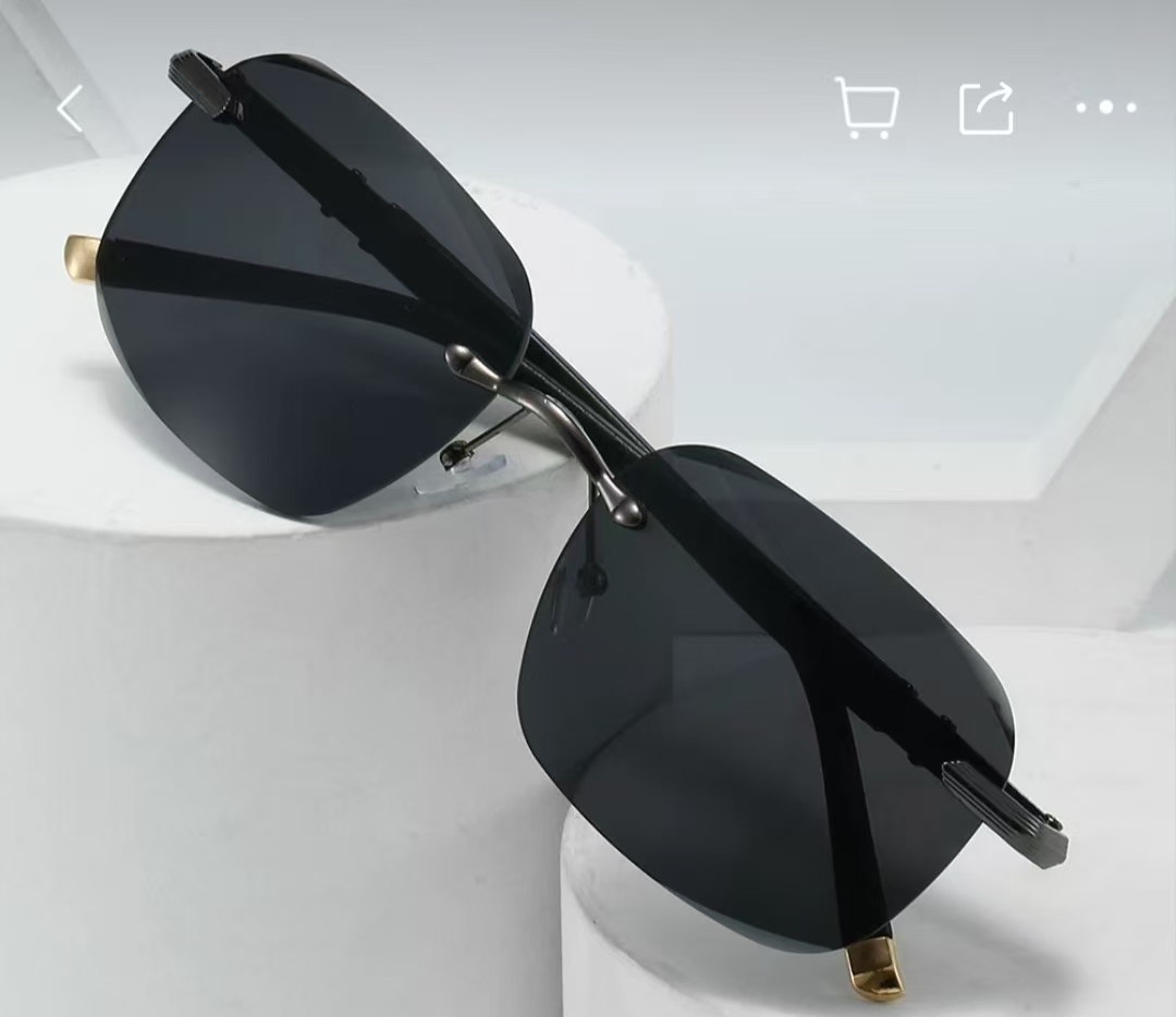 New style men's rimless fashio - Street Fashion Photography reseña y precio