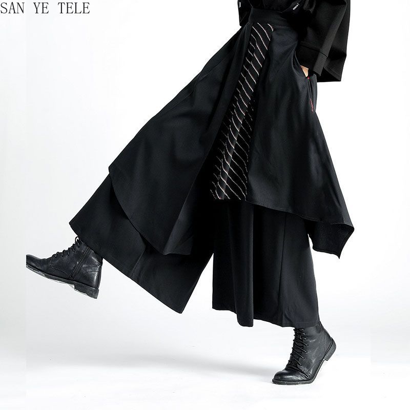 Men Black Irregular Pants Japa - Street Fashion In Japanese reseña y precio