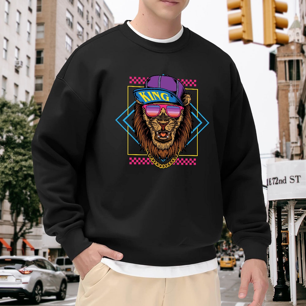 Men's Black Crew Neck Pullover - Street Fashion Elements reseña y precio