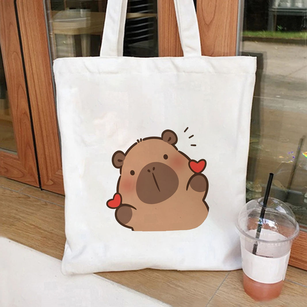 1pc Japanese Style capybara Pr - Tote Bag Canvas Print reseña y precio