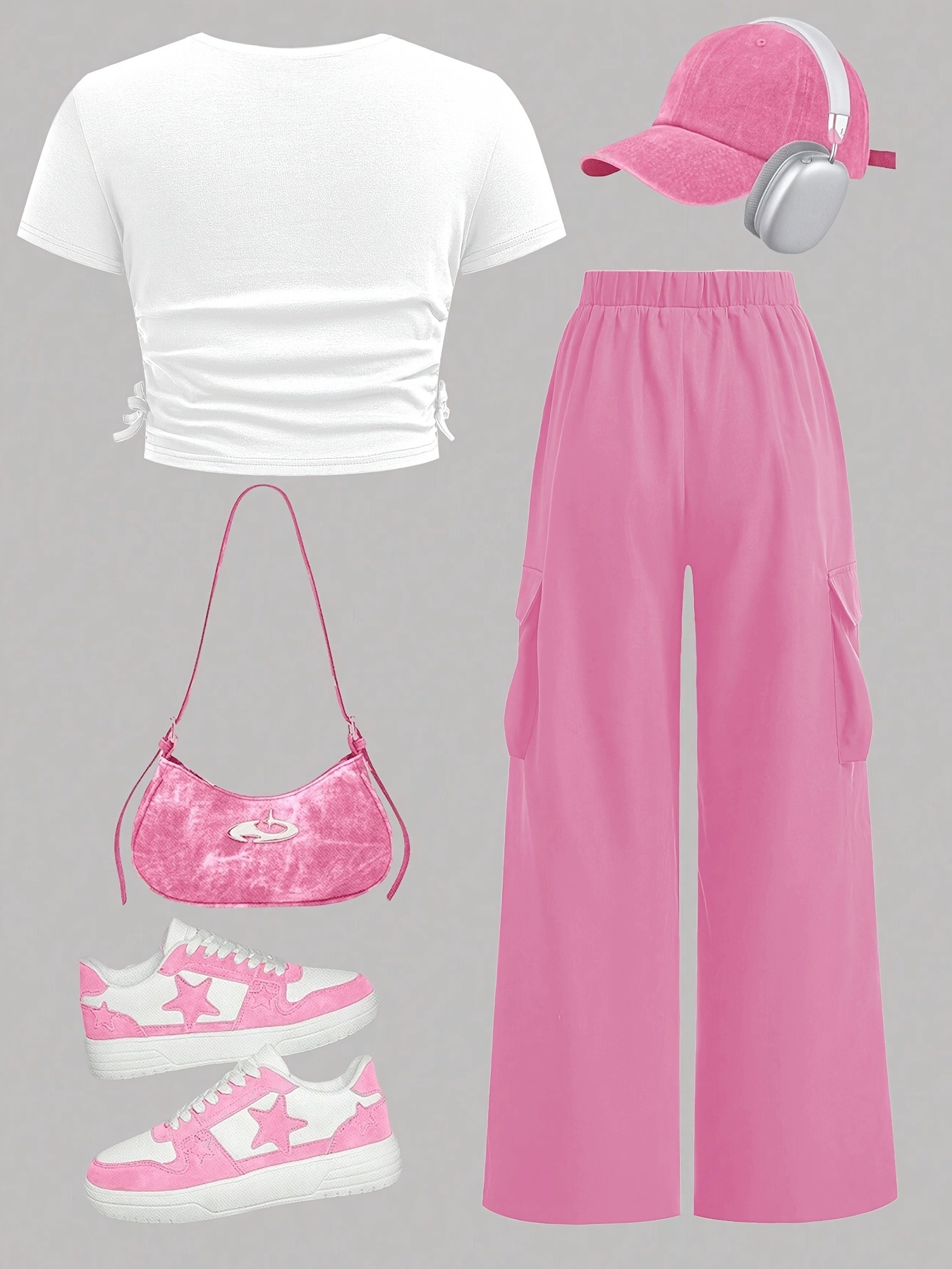 Trendy Girls 2Pcs Co-Ord, Whit - Street Fashion Co reseña y precio