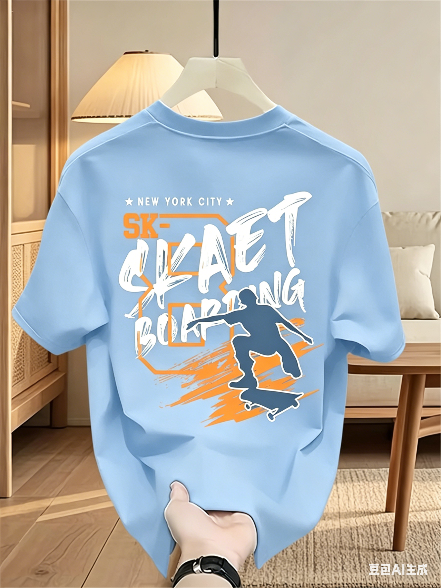 Blu Graphic Tee Men's Summer 1 - Street Fashion In Japanese reseña y precio