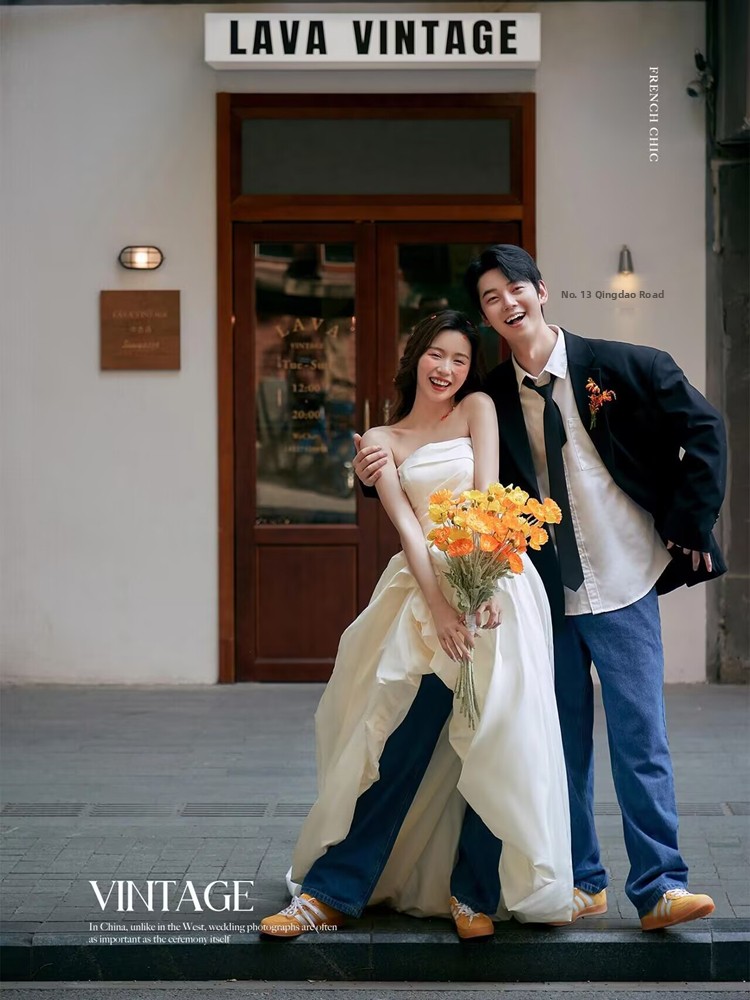 Korean Style Denim Young Coupl - Street Fashion Photography reseña y precio