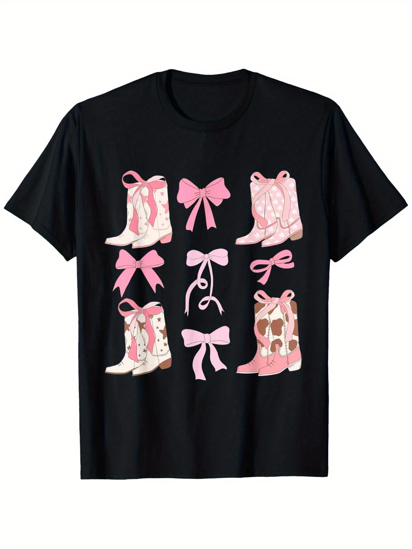 Coquette Pink Bow Cow Boots Ha - Street Fashion Co reseña y precio