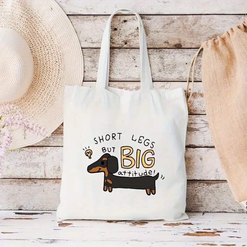 Cute Dachshund Funny Handbags  - Tote Bag Canvas Print reseña y precio