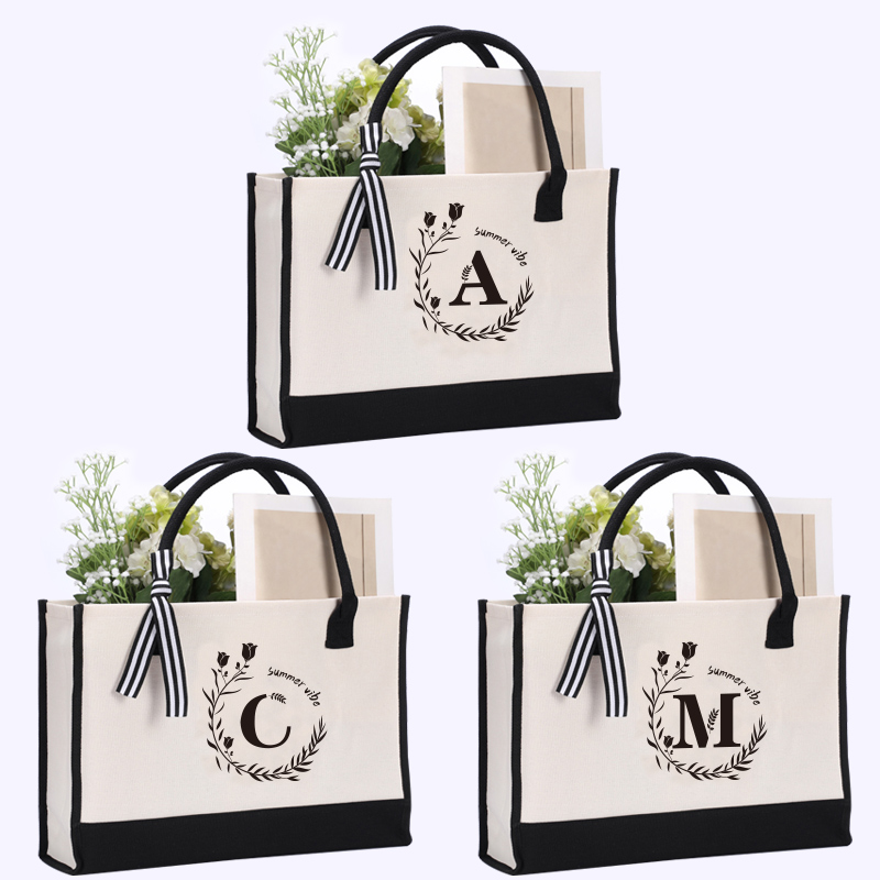 Leather letter print tote bag, - Tote Bag Canvas Print reseña y precio