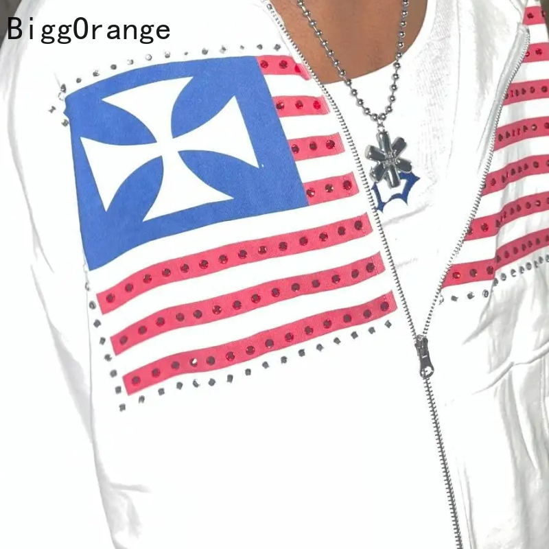 Sweatshirt coat rhinestone emb - Street Fashion Elements reseña y precio