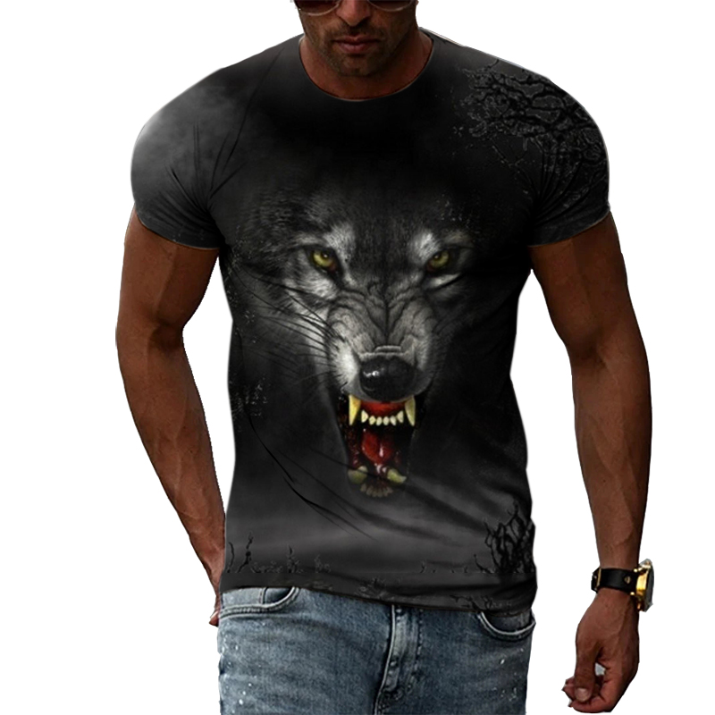 Casual Men's Animal Print T-sh - Street Fashion Elements reseña y precio
