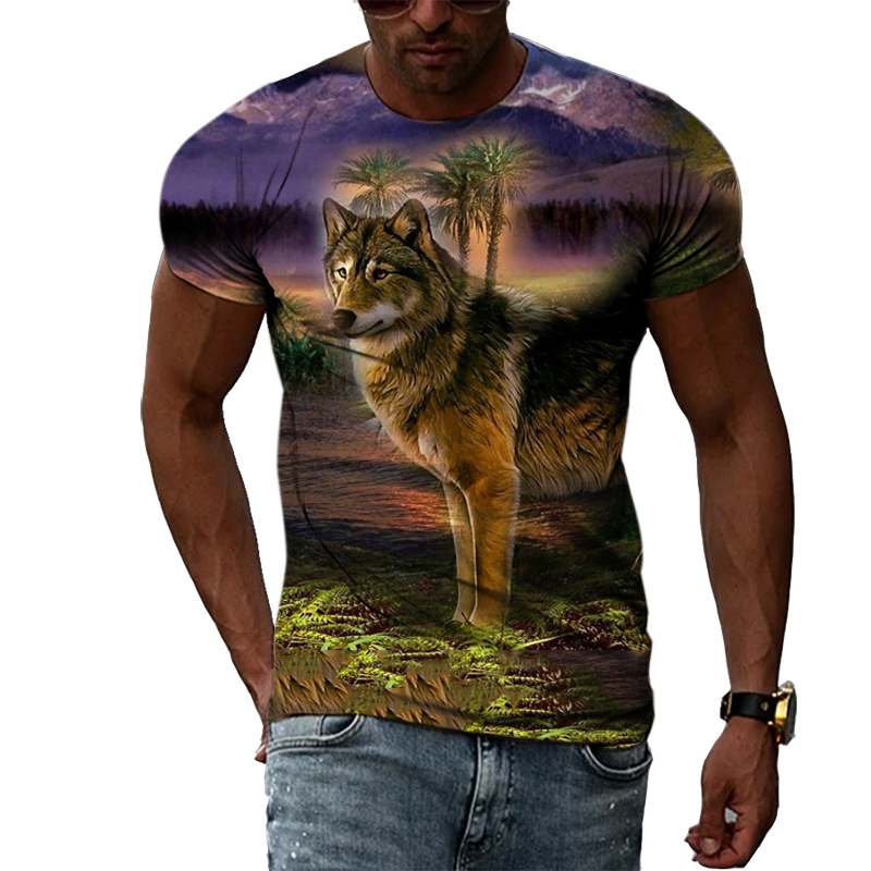 Casual Men's Animal Print T-sh - Street Fashion Elements reseña y precio