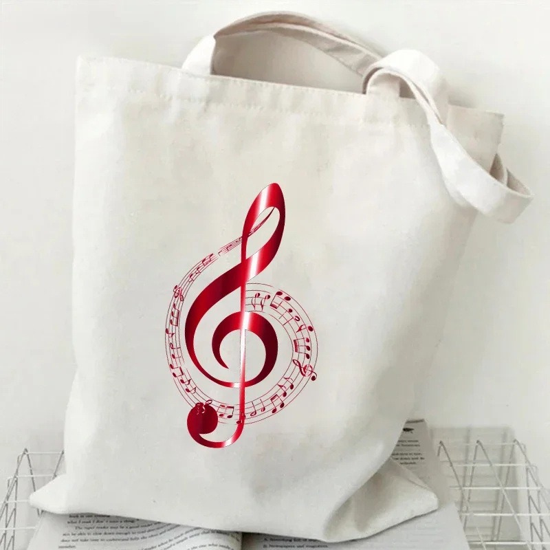 Music Note Heartbeat Printed C - Tote Bag Canvas Print reseña y precio