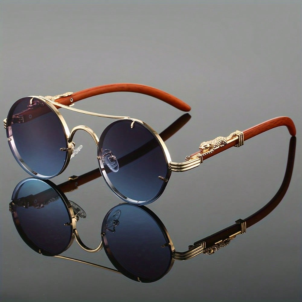 Stylish Round Metal Frame Sung - Street Fashion Photography reseña y precio