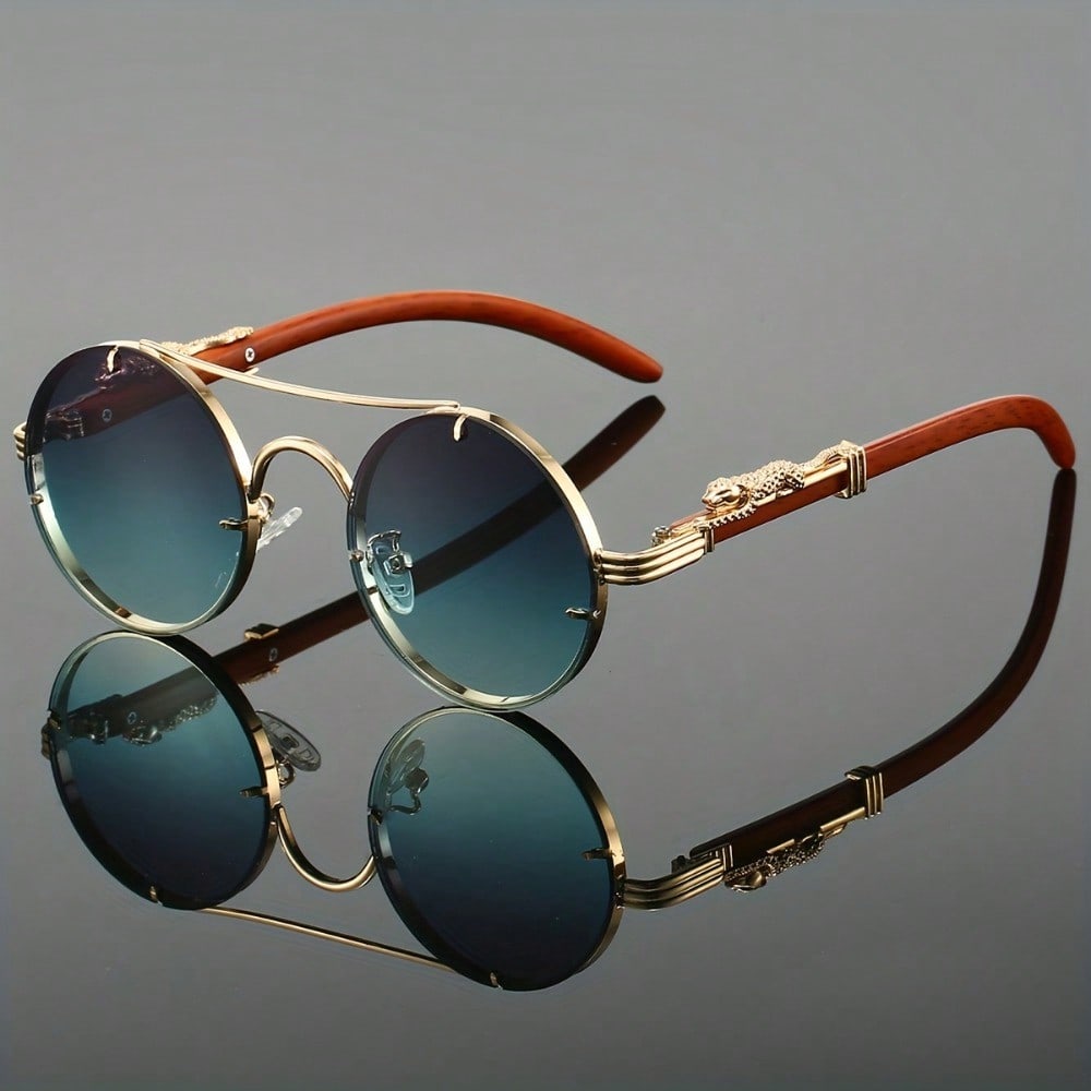 Stylish Round Metal Frame Sung - Street Fashion Photography reseña y precio