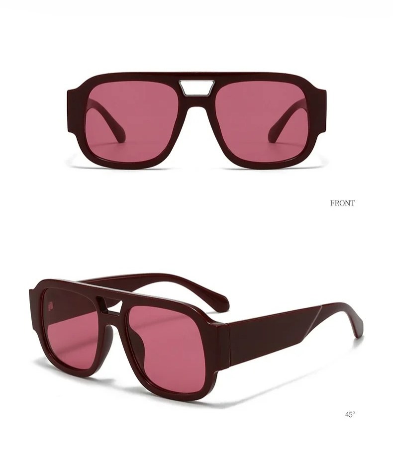 Wine Red Double Bridge Square  - Street Fashion Photoshoot reseña y precio