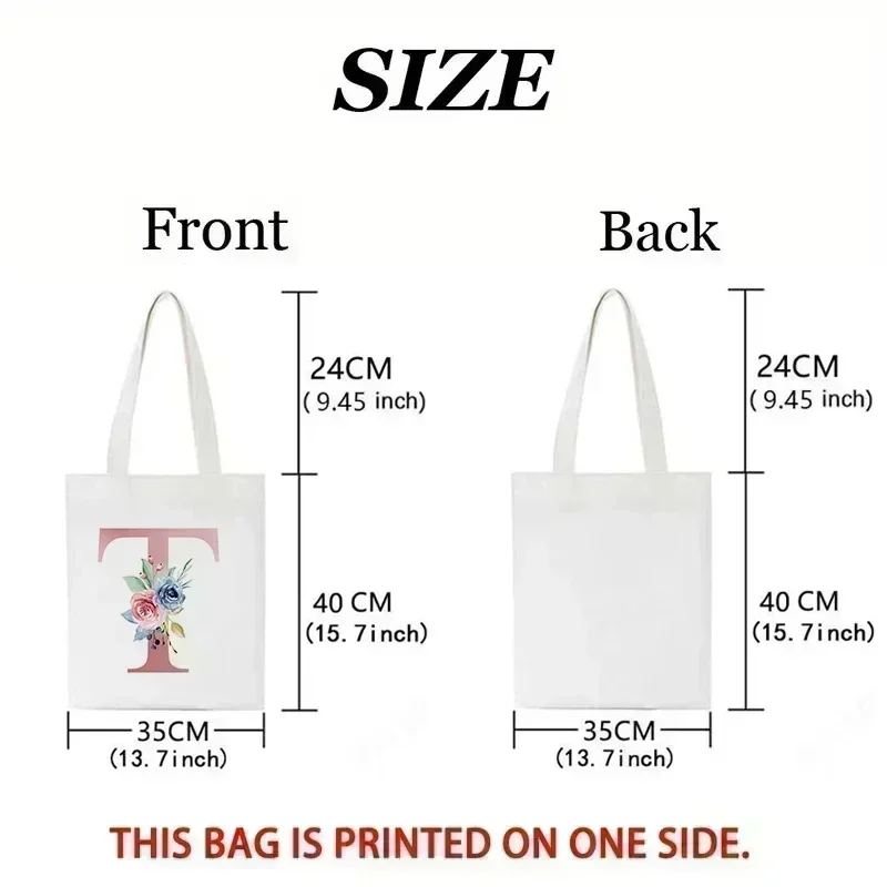 Elegant Floral Alphabet Tote B - Tote Bag Canvas Print reseña y precio